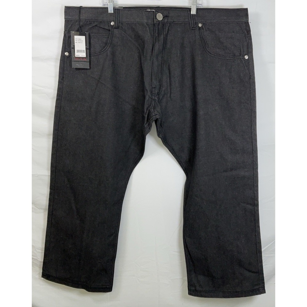 NWT Men's D Max Big & Tall Black Denim Jeans Snake Skin Pockets 50" X 32"